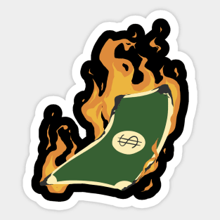 Flaming Fortune Fiasco Sticker